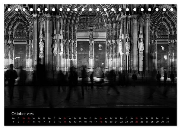 Produktbild: k&ouml;ln dunkelbunt II &ndash; Die Stadt leuchtet! (Tischkalender 2026 DIN A5 quer), CALVENDO Monatskalender
