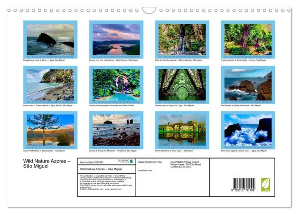 Produktbild: Wild Nature Azores &ndash; S&atilde;o Miguel (Wall Calendar 2027 DIN A3 landscape), CALVENDO 12 Month Wall Calendar