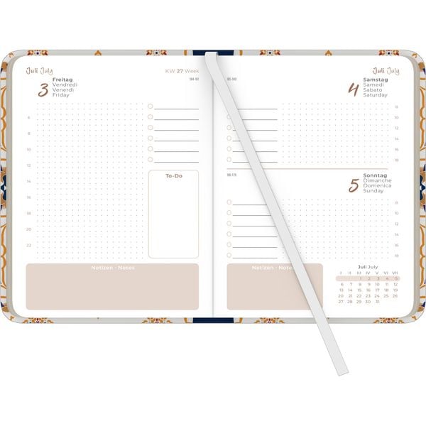Daily Journal Oriental 2026 - Taschen-Kalender A6 - Elefant - Day By Day - 352 Seiten - Notiz-Buch - Alpha Edition