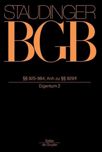 Produktbild: &sect;&sect; 925-984; Anh zu &sect;&sect; 929 ff