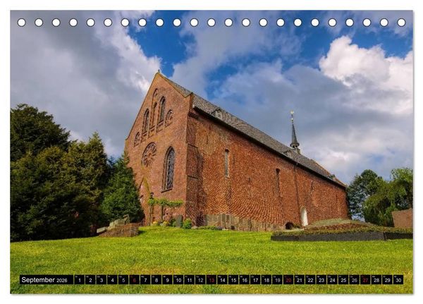 Produktbild: Kirchen in Ostfriesland (Tischkalender 2026 DIN A5 quer), CALVENDO Monatskalender