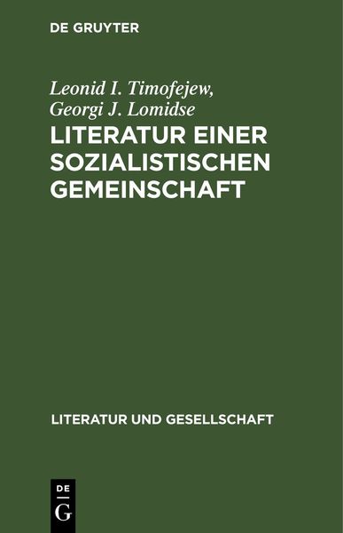 Produktbild: Literatur einer sozialistischen Gemeinschaft