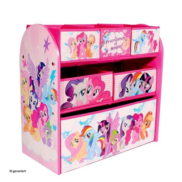 Produktbild: HTI-Living My Little Pony Aufbewahrungsregal Kinder 3-st&ouml;ckig mit Boxen
