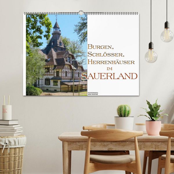 Produktbild: Burgen, Schl&ouml;sser, Herrenh&auml;uer im Sauerland (Wandkalender 2026 DIN A2 quer), CALVENDO Monatskalender