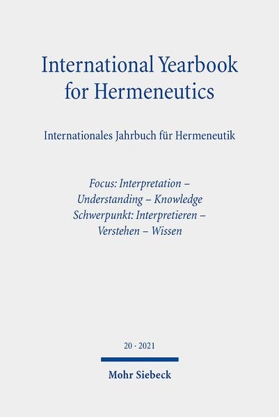 Produktbild: International Yearbook for Hermeneutics / Internationales Jahrbuch f&uuml;r Hermeneutik