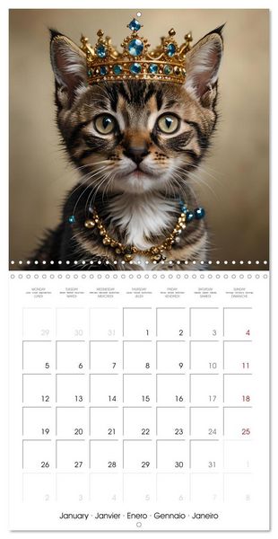 Produktbild: Kitten kings - Cute kings of hearts (Wall Calendar 2026 12 &times; 12 Inch) CALVENDO 12 Month Wall Calendar