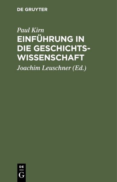 Produktbild: Einf&uuml;hrung in die Geschichtswissenschaft