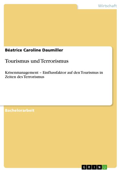 Produktbild: Tourismus und Terrorismus