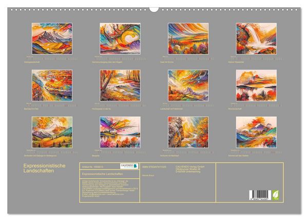 Produktbild: Expressionistische Landschaften (Wandkalender 2026 DIN A2 quer), CALVENDO Monatskalender