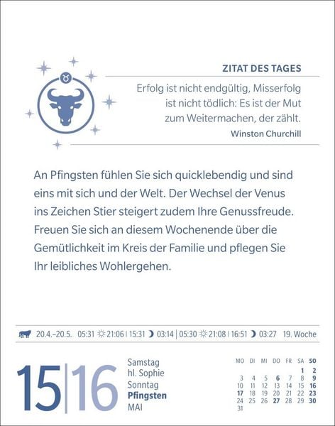 Produktbild: Stier Sternzeichenkalender 2027 - Tagesabrei&szlig;kalender - Ihr Horoskop f&uuml;r jeden Tag