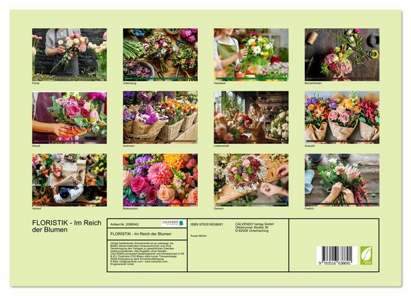 Produktbild: FLORISTIK - Im Reich der Blumen (hochwertiger Premium Wandkalender 2026 DIN A2 quer), Kunstdruck in Hochglanz