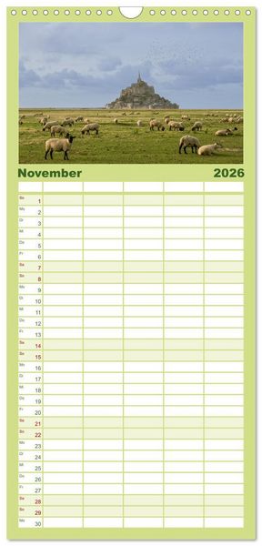 Produktbild: Familienplaner 2026 - Wilde Bretagne mit 5 Spalten (Wandkalender, 21 x 45 cm) CALVENDO