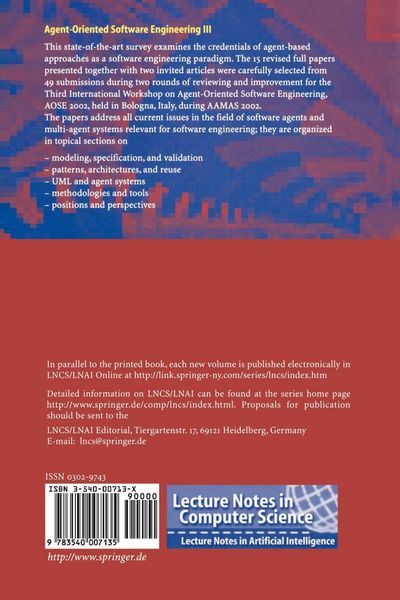Produktbild: Agent-Oriented Software Engineering III