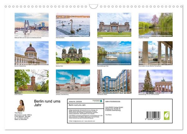 Produktbild: Berlin rund ums Jahr (Wandkalender 2027 DIN A3 quer), CALVENDO Monatskalender