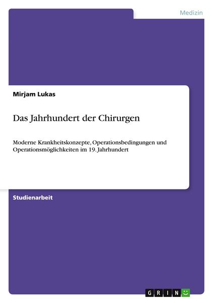 Produktbild: Das Jahrhundert der Chirurgen