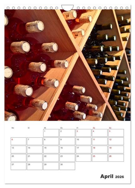 Produktbild: Weinkalender - f&uuml;r Kenner und Genie&szlig;er (Wandkalender 2026 DIN A4 hoch), CALVENDO Monatskalender