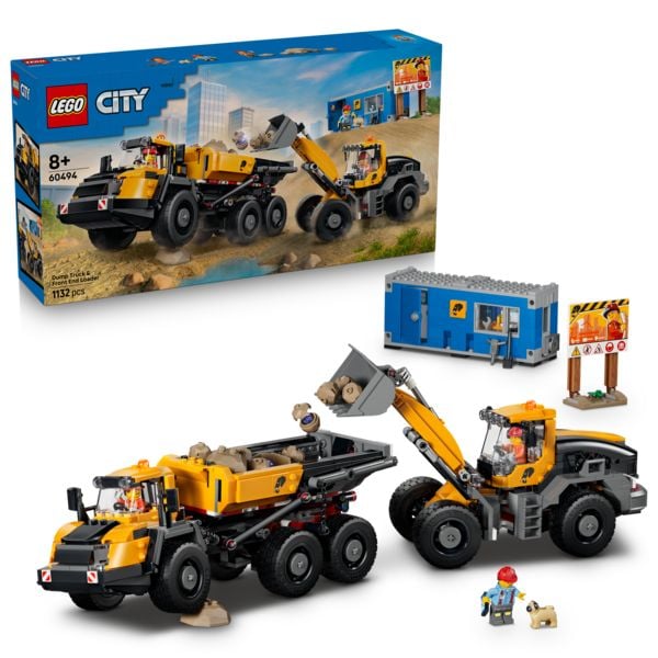 Produktbild: LEGO City 60494 Kipplaster und Schaufellader, Bau- und Spielset mit 2 Baufahrzeugen