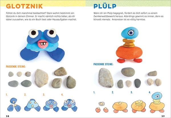Produktbild: Lustige Stein-Monster f&uuml;r kleine K&uuml;nstler. Basteln mit Steinen aus der Natur. Ab 5 Jahren