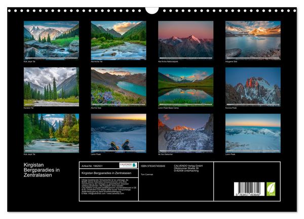 Produktbild: Kirgistan Bergparadies in Zentralasien (Wandkalender 2026 DIN A3 quer), CALVENDO Monatskalender