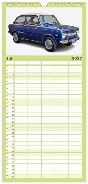 Produktbild: Familienplaner 2027 - Italienische Klassiker mit 5 Spalten (Wandkalender, 21 x 45 cm) CALVENDO