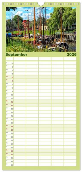 Produktbild: Familienplaner 2026 - Reise an die Nordsee - Carolinensiel mit 5 Spalten (Wandkalender, 21 x 45 cm) CALVENDO