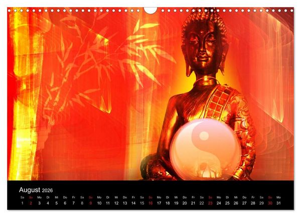 Produktbild: Buddha und Yin Yang (Wandkalender 2026 DIN A3 quer), CALVENDO Monatskalender