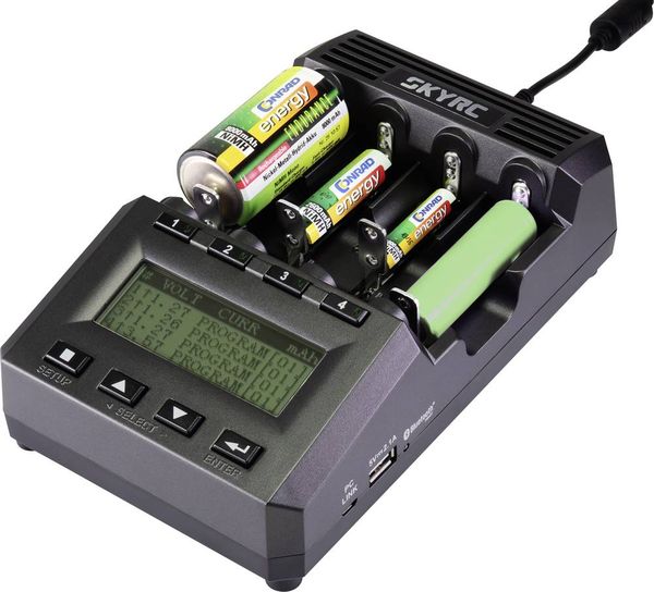 SKYRC MC3000 Rundzellen-Ladegerät LiIon, LiFePO, LiPo, NiCd, NiMH, NiZn, RAM 10440, 14500, 16340, 16650, 17500, 17670, 18490