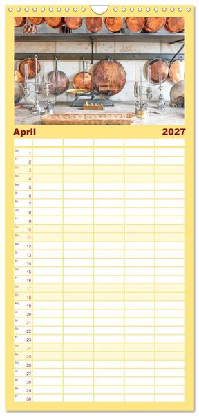 Produktbild: Familienplaner 2027 - F&uuml;rstliche K&uuml;chen und Tafeln mit 5 Spalten (Wandkalender, 21 x 45 cm) CALVENDO