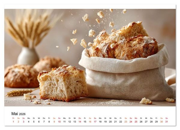 Produktbild: K&uuml;chenkalender Brot (Wandkalender 2026 DIN A2 quer), CALVENDO Monatskalender