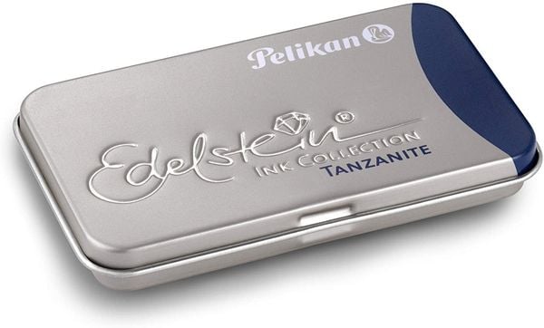 Produktbild: Pelikan Edelstein&reg; Ink Collection Tanzanite, Blau-Schwarz, 6 Gro&szlig;raumpatronen im Metalletui