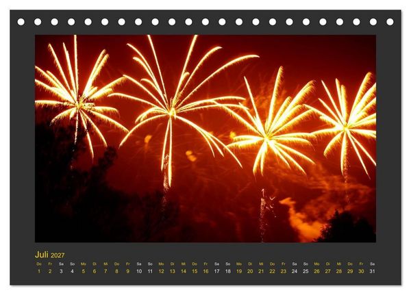 Produktbild: Feuerwerk - Explosives am Himmel (Tischkalender 2027 DIN A5 quer), CALVENDO Monatskalender