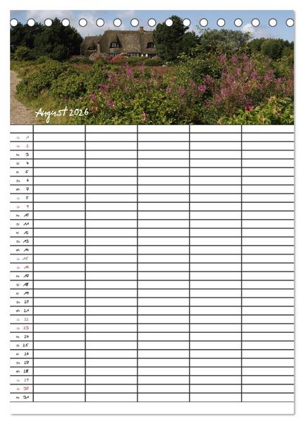 Produktbild: Familienplaner - Sylt (Tischkalender 2026 DIN A5 hoch), CALVENDO Monatskalender