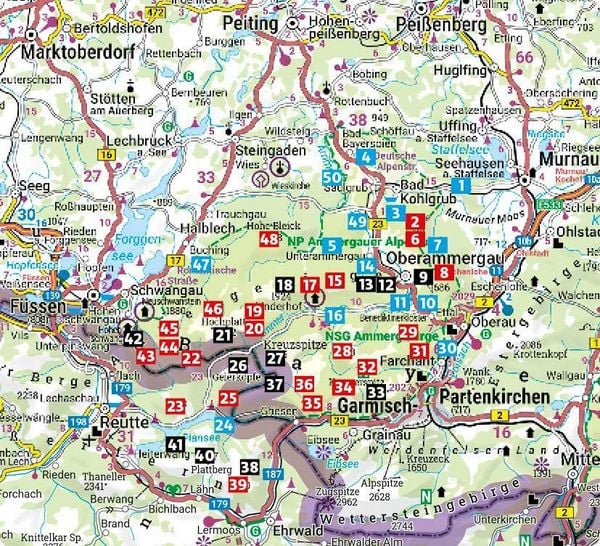 Produktbild: ROTHER Wanderf&uuml;hrer Ammergauer Alpen. 50 Touren von Oberammergau bis F&uuml;ssen, Garmisch-Partenkirchen und zum Plansee