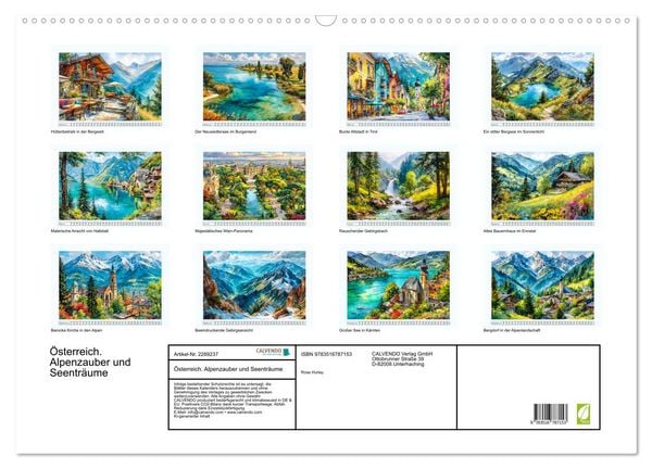 Produktbild: &Ouml;sterreich. Alpenzauber und Seentr&auml;ume (Wandkalender 2027 DIN A2 quer), CALVENDO Monatskalender