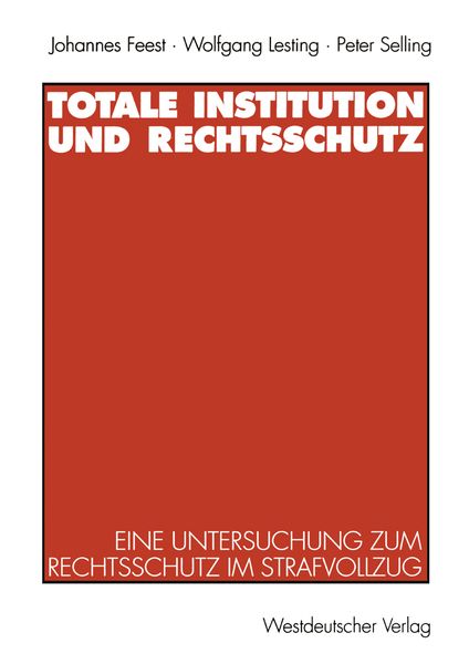 Produktbild: Totale Institution und Rechtsschutz