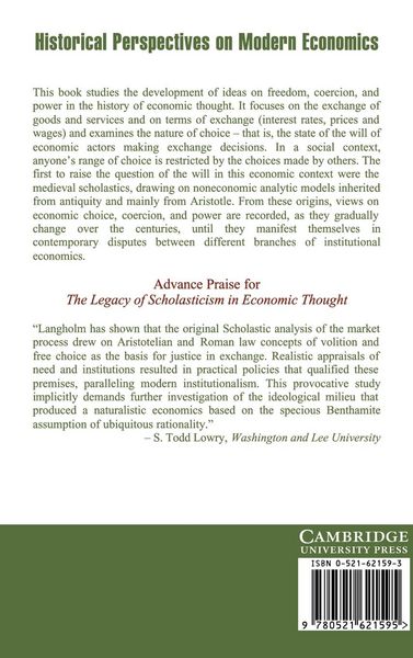 Produktbild: The Legacy of Scholasticism in Economic Thought