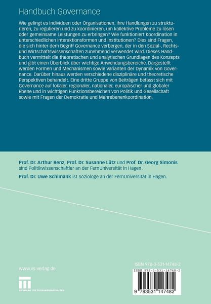 Produktbild: Handbuch Governance