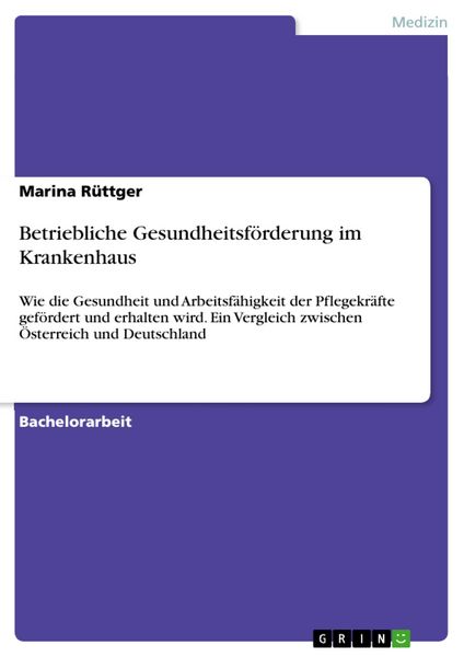 Produktbild: Betriebliche Gesundheitsf&ouml;rderung im Krankenhaus