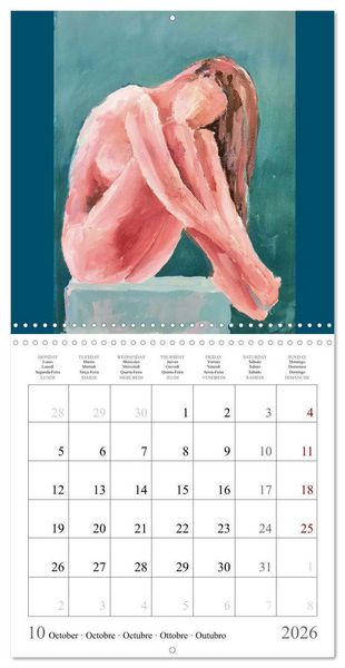 Produktbild: Colourful nude painting (Wall Calendar 2026 12 &times; 12 Inch) CALVENDO 12 Month Wall Calendar