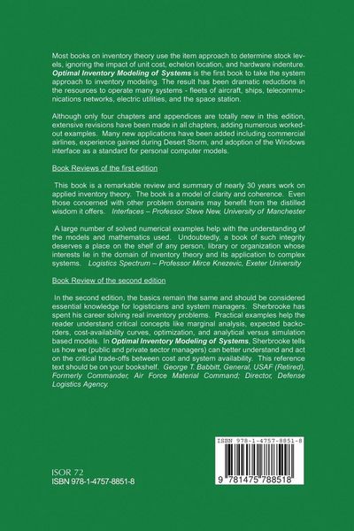 Produktbild: Optimal Inventory Modeling of Systems