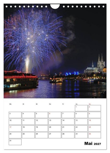 Produktbild: Feuerwerke Terminplaner (Wandkalender 2027 DIN A4 hoch), CALVENDO Monatskalender