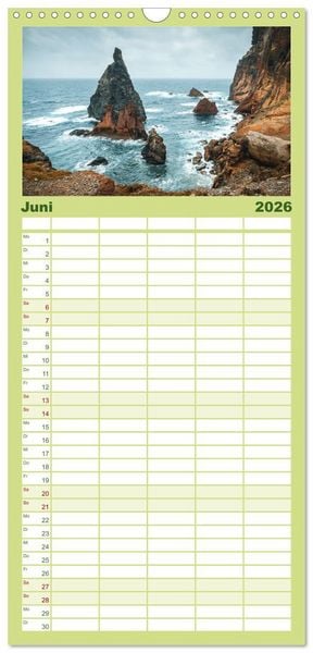 Produktbild: Familienplaner 2026 - Madeira - Paradies im Atlantik mit 5 Spalten (Wandkalender, 21 x 45 cm) CALVENDO