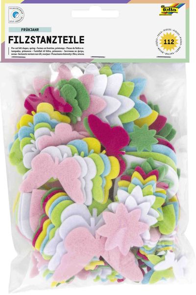Produktbild: Folia  Filzstanzteile FR&Uuml;HJAHR, 112 Teile, farbig sortiert, selbstklebend