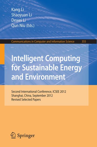 Produktbild: Intelligent Computing for Sustainable Energy and Environment