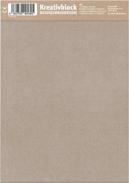 Produktbild: share Bastelblock mehrfarbig A5 40 Blatt