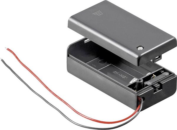 Goobay 48171 Batteriehalter 1x 9V Block Kabel (L x B x H) 68.4 x 33.2 x 25.6mm