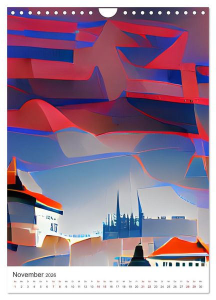 Produktbild: Illustrierte Europ&auml;ische St&auml;dte (Wandkalender 2026 DIN A4 hoch), CALVENDO Monatskalender