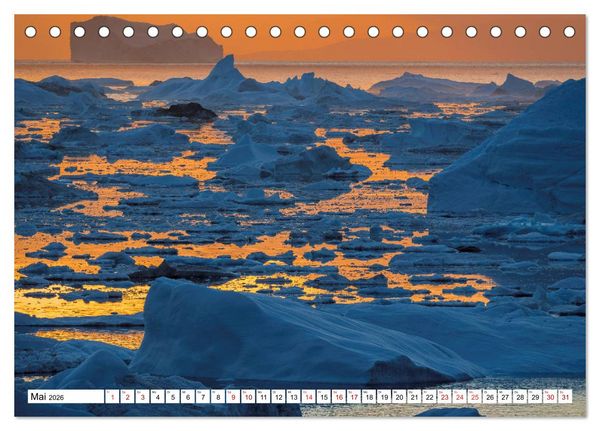 Produktbild: Eisberge - Gr&ouml;nlands magische Eisgestalten (Tischkalender 2026 DIN A5 quer), CALVENDO Monatskalender