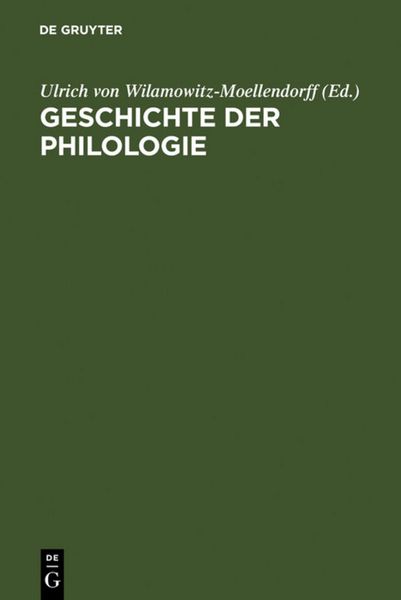 Produktbild: Geschichte der Philologie
