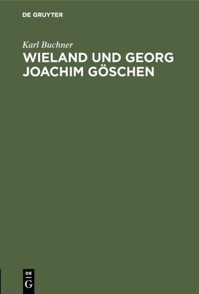 Produktbild: Wieland und Georg Joachim G&ouml;schen
